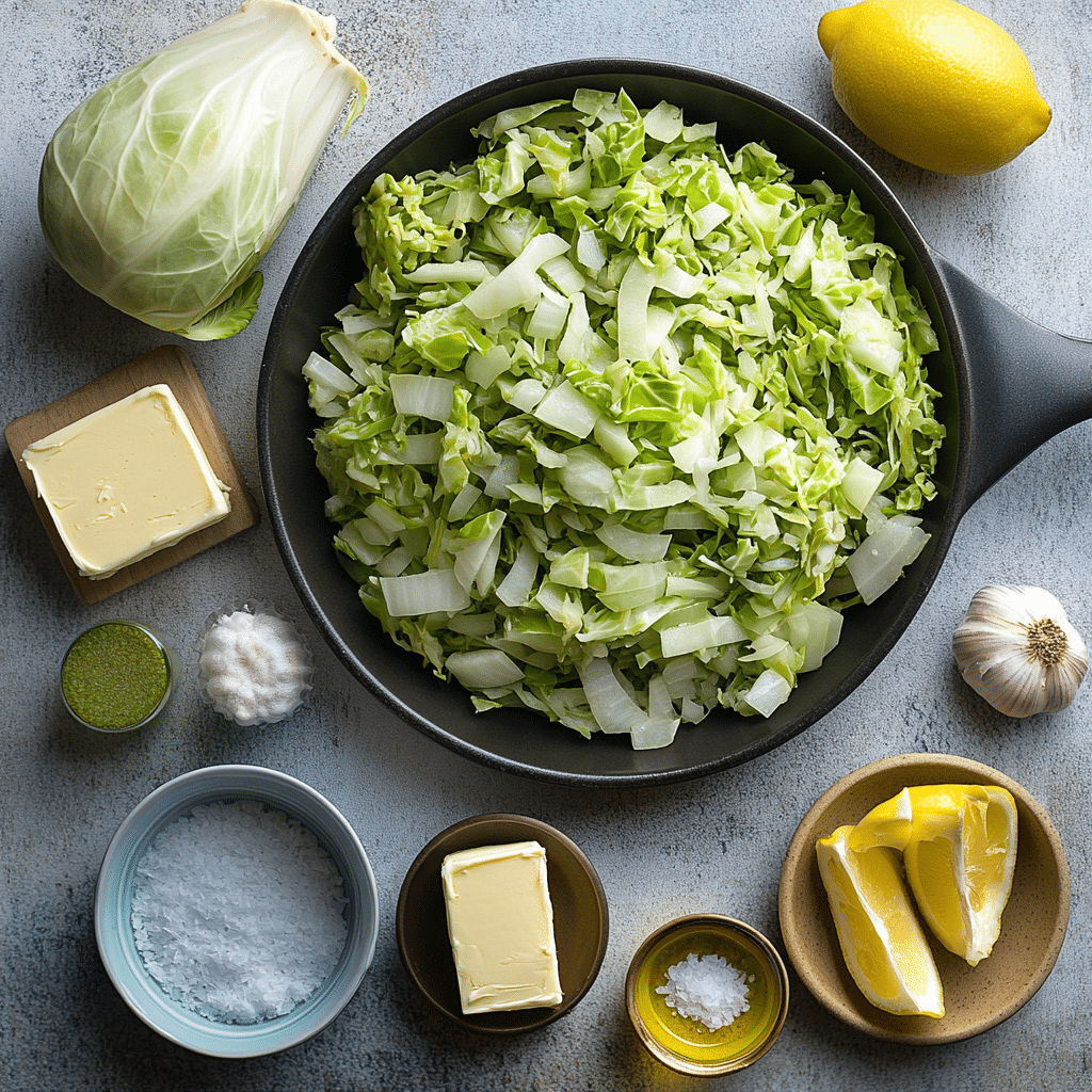 ingredients for sautéed cabbage