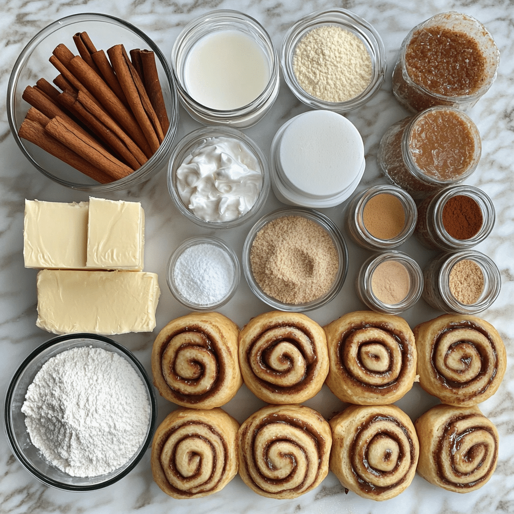 Sourdough cinnamon rolls in a pan with vanilla icing dripping over the top