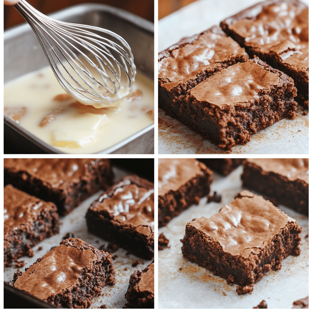 Step-by-step collage for Sourdough Brownies