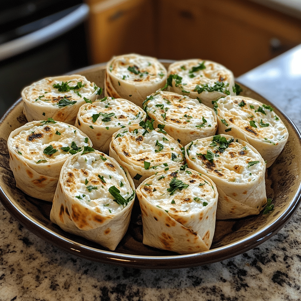 Homemade 2-ingredient cottage cheese wraps served in a dish in a bright kitchen