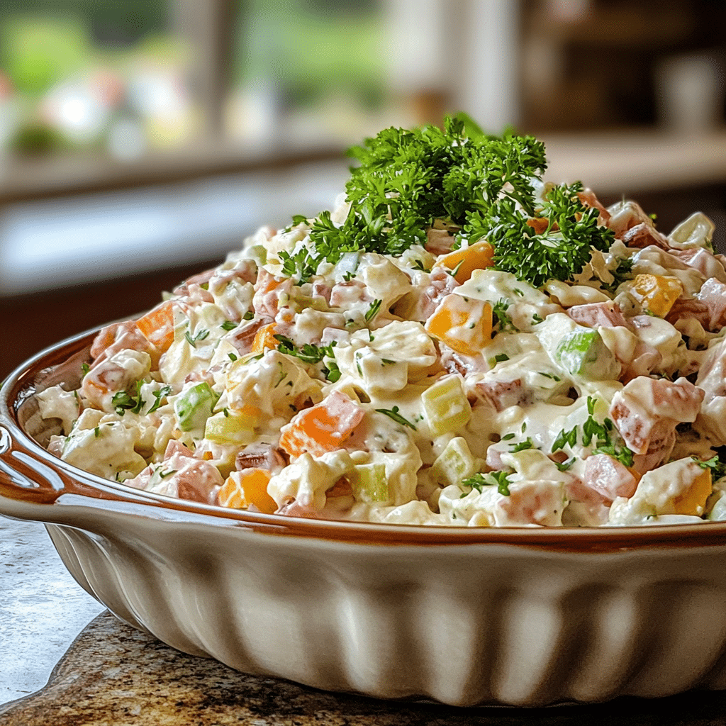 Homemade 35 easy easter salad ideas for a crowd (best spring salads for a brunch party or potluck dinner!) in a serving dish in a bright kitchen