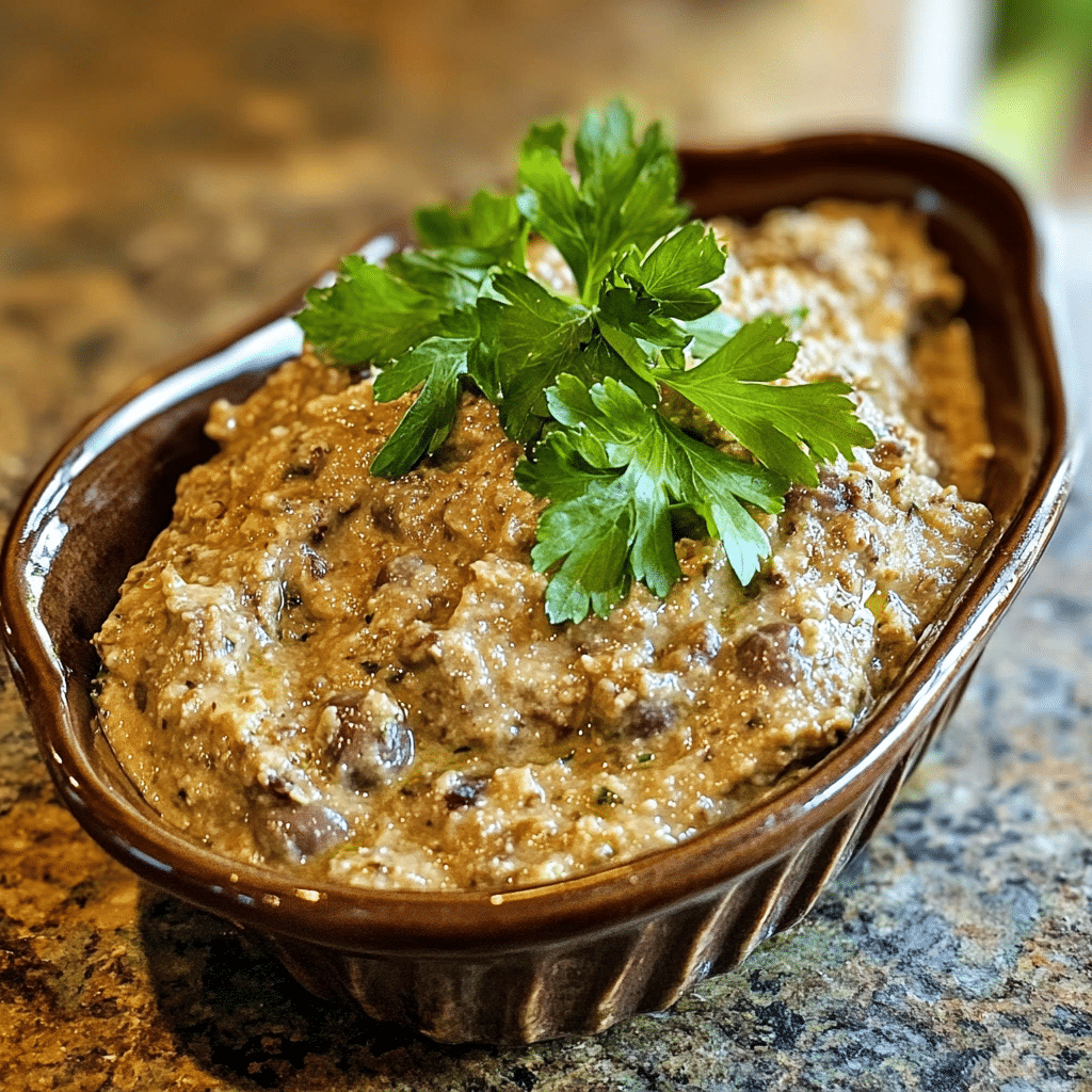 Homemade delicious dirty olive dip recipe in 15 minutes - vibes leaps in a serving dish in a bright kitchen