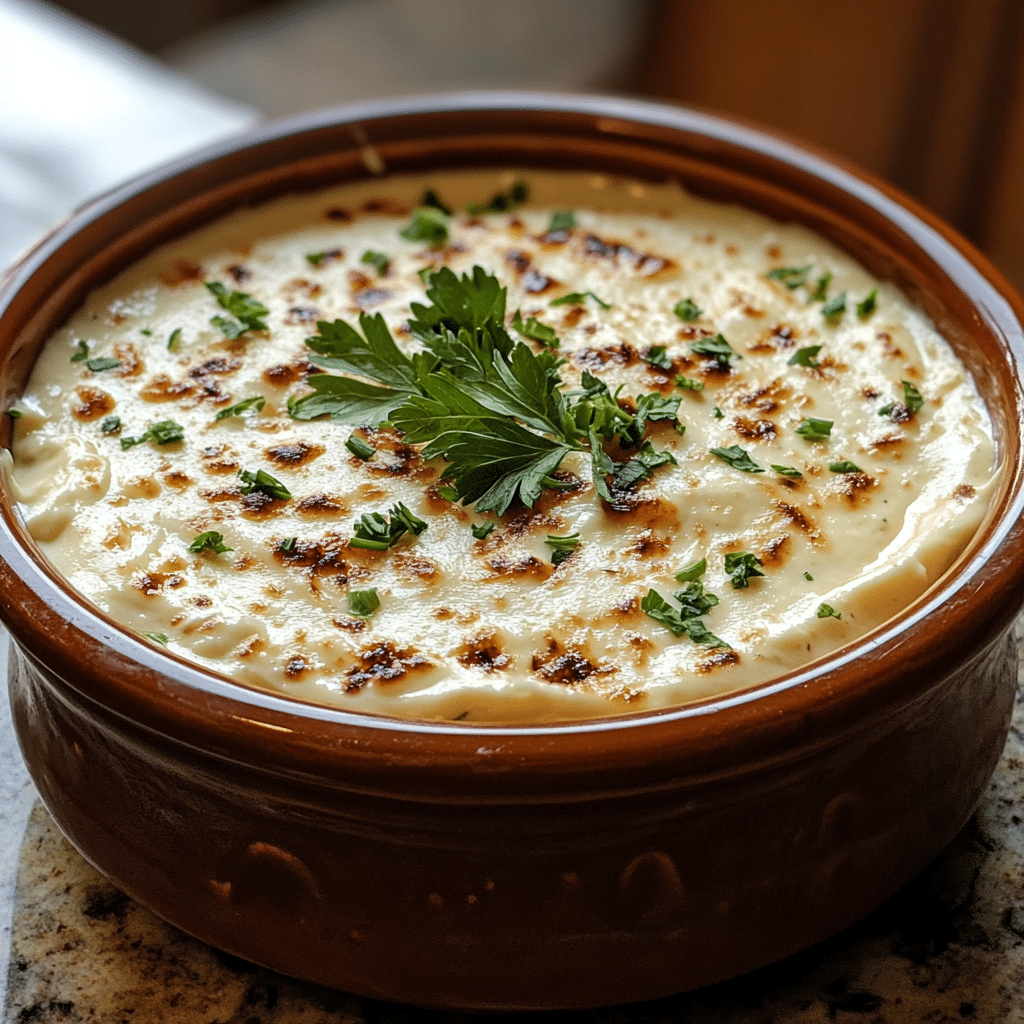 Homemade loaded cream cheese dip in a serving dish in a bright kitchen