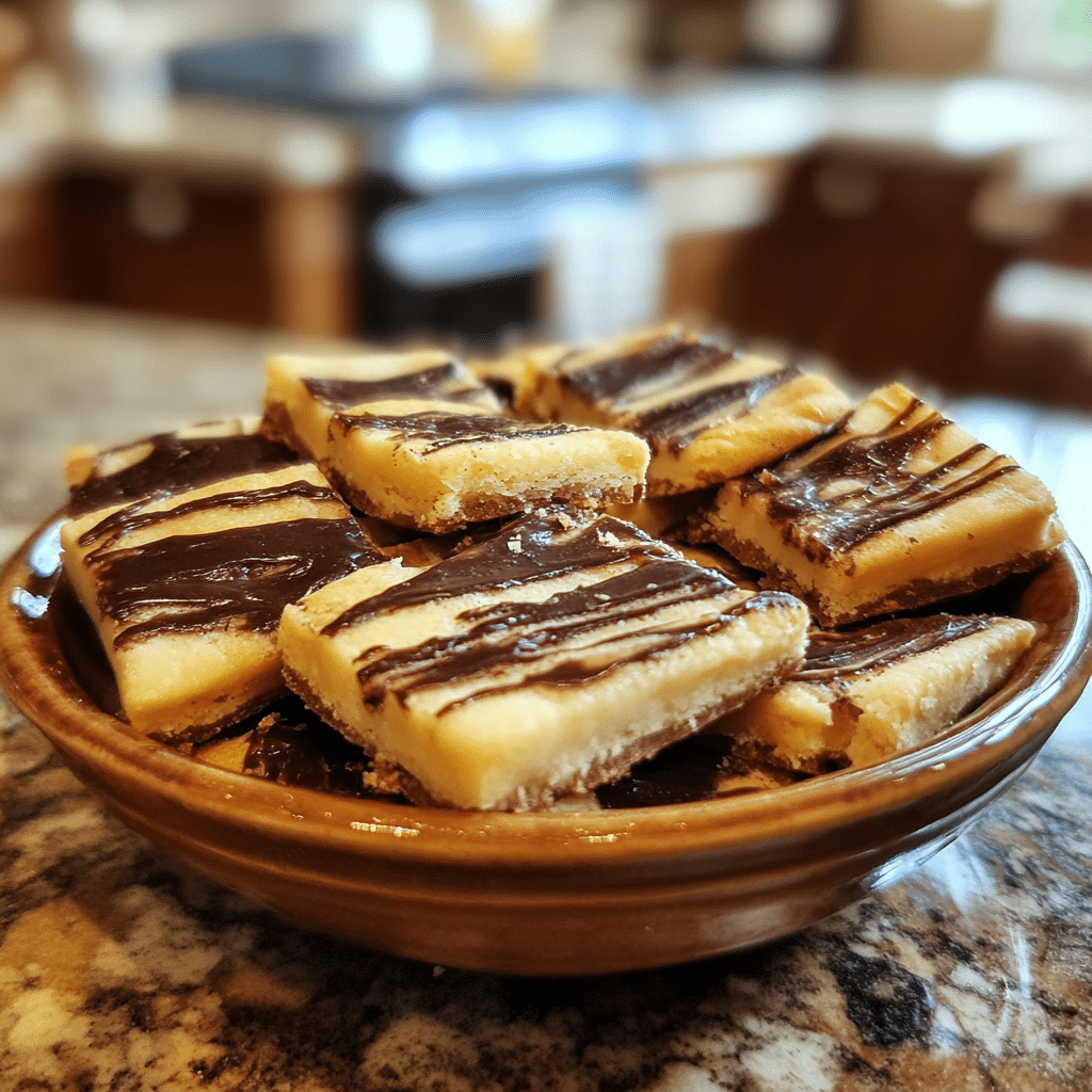 Homemade millionaire shortbread in a serving dish in a bright kitchen