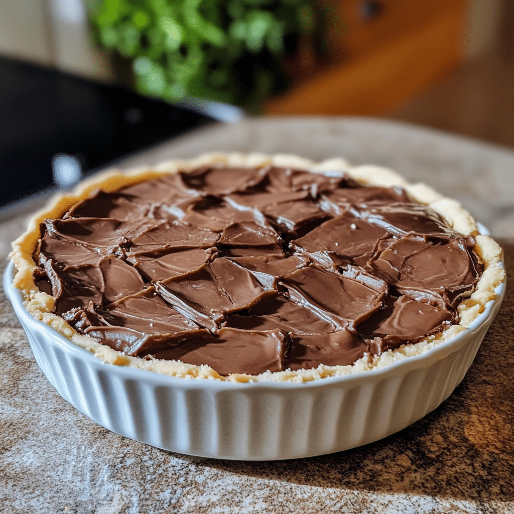 Homemade millionaire's shortbread in a serving dish in a bright kitchen