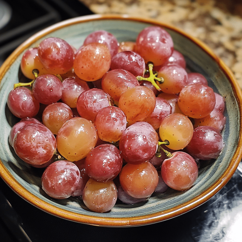 Homemade these cturkeypagne filled grapes are everything you need in a serving dish in a bright kitchen