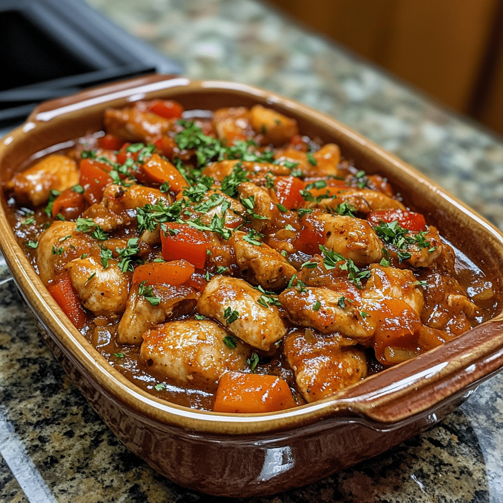 Homemade why is crock pot marry me chicken so good in a serving dish in a bright kitchen