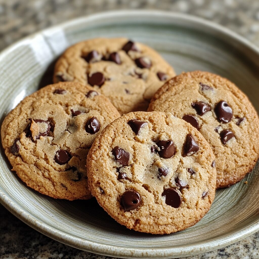 Award Winning Soft Chocolate Chip Cookies presented in natural light with a homemade look