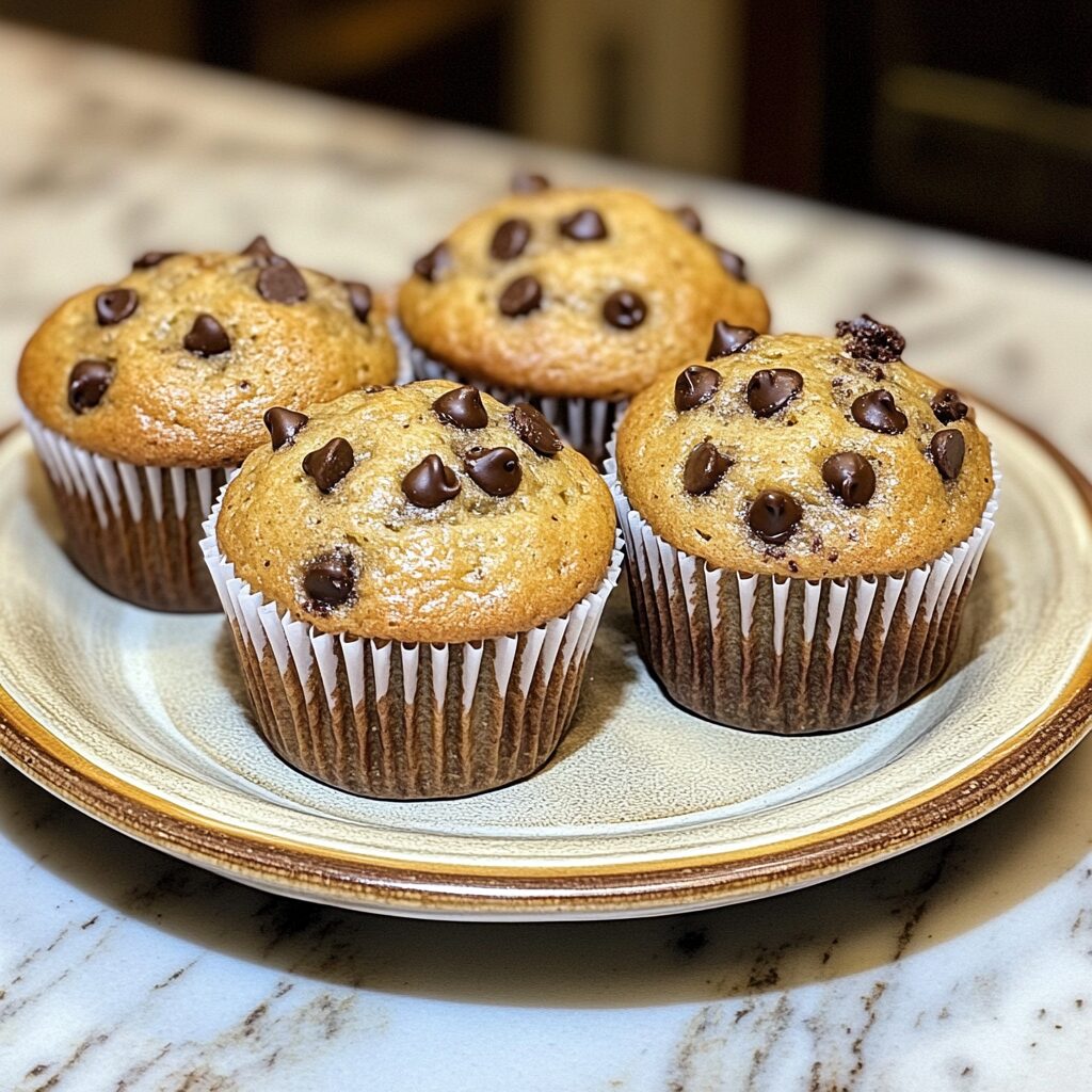 Bakery Style Chocolate Chip Muffins in 2023 presented in natural light with a homemade look