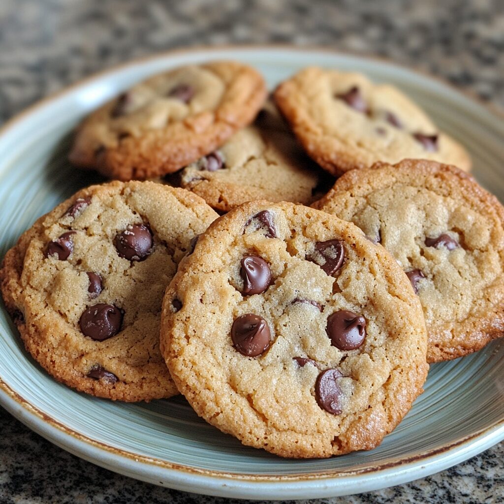 Basisrecept Chocolate Chip Cookies presented in natural light with a homemade look