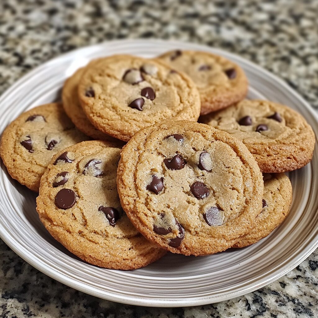 Best Bakery-Style Chocolate Chip Cookies presented in natural light with a homemade look