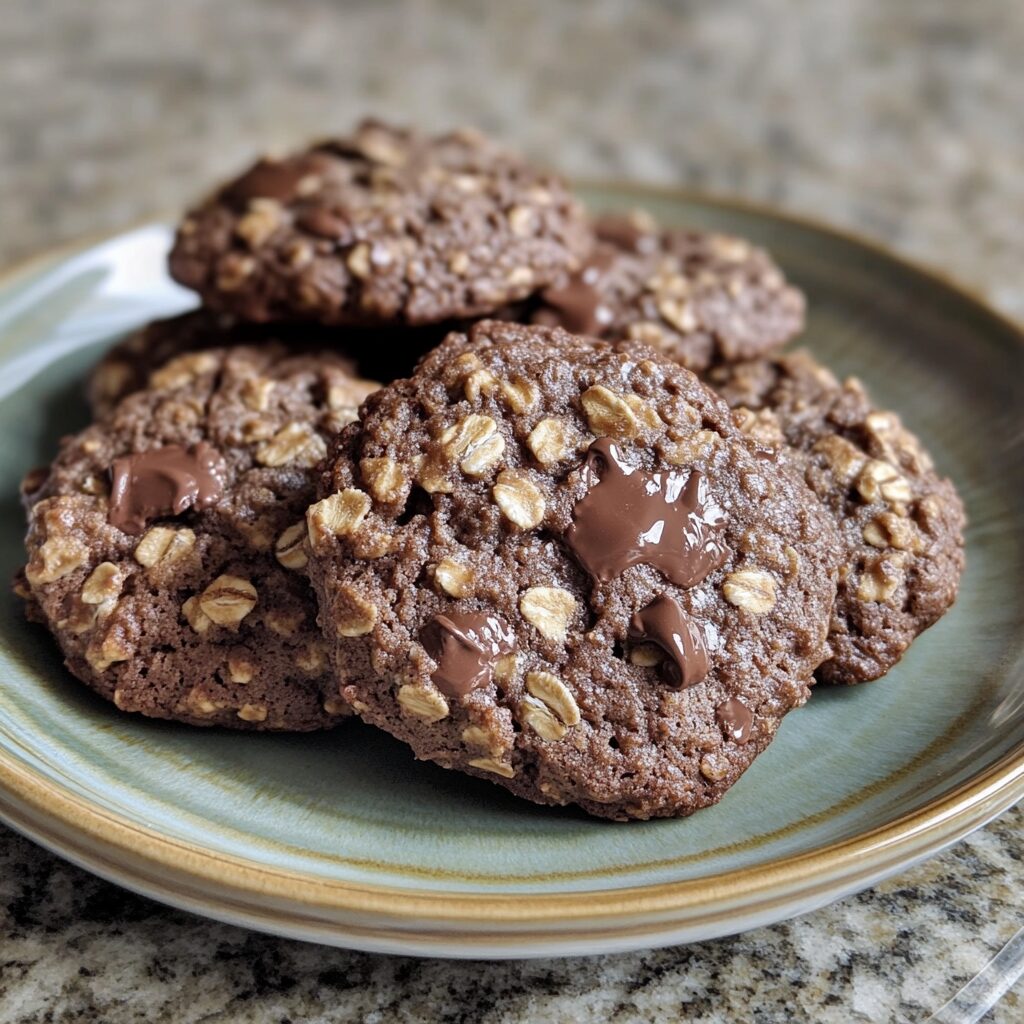 Best Chocolate Oatmeal Cookies That Are Super Chewy presented in natural light with a homemade look