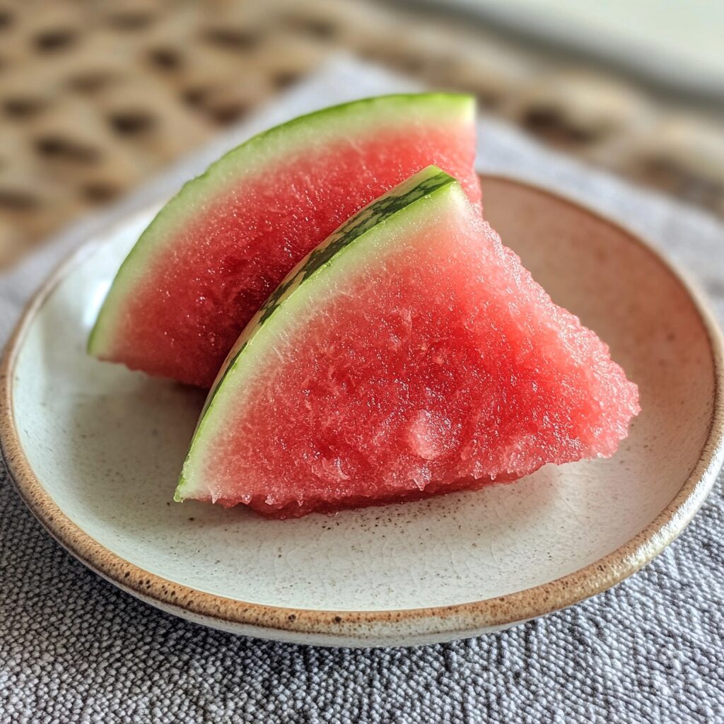 Best Watermelon Slushie Recipe presented in natural light with a homemade look