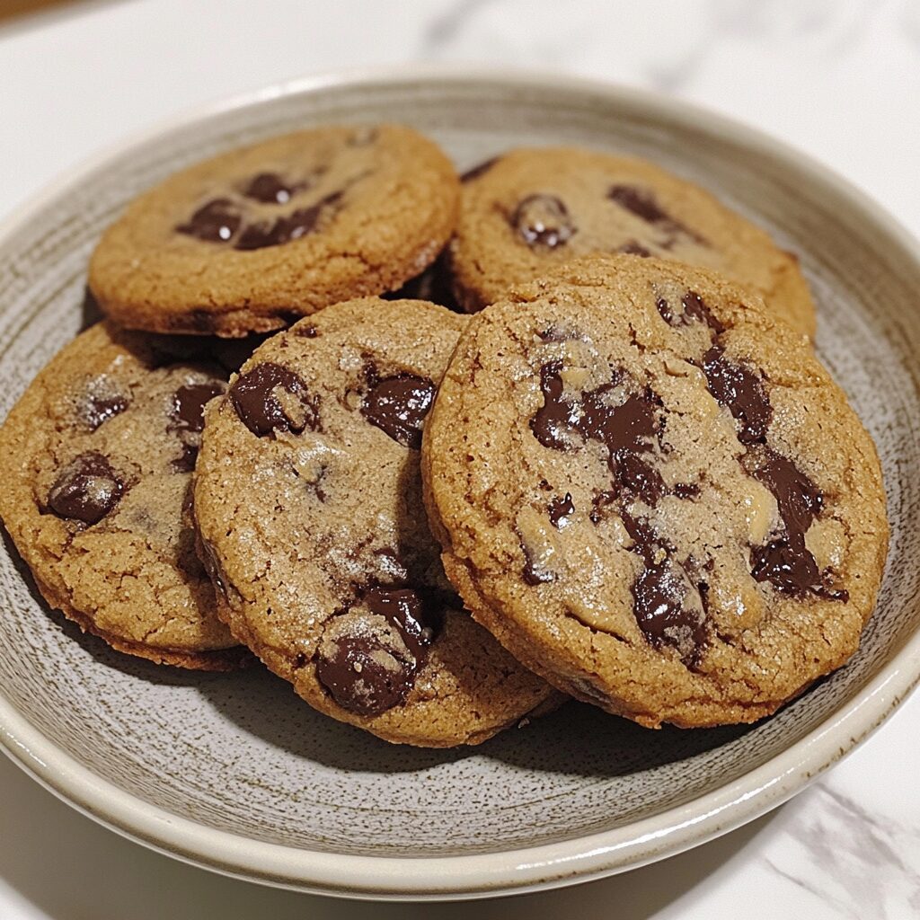 Brown Butter Chocolate Chip Cookie Recipe presented in natural light with a homemade look