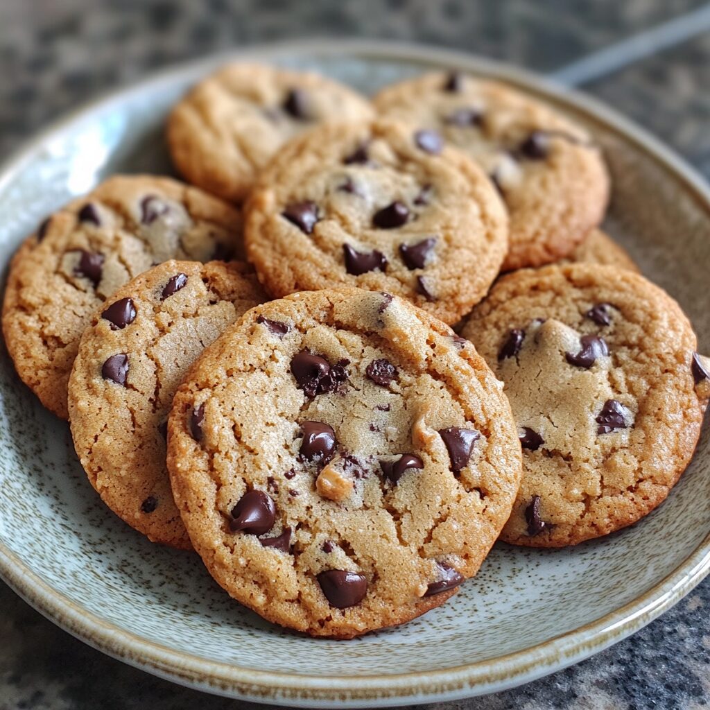 Brown Butter Chocolate Chip Cookies presented in natural light with a homemade look