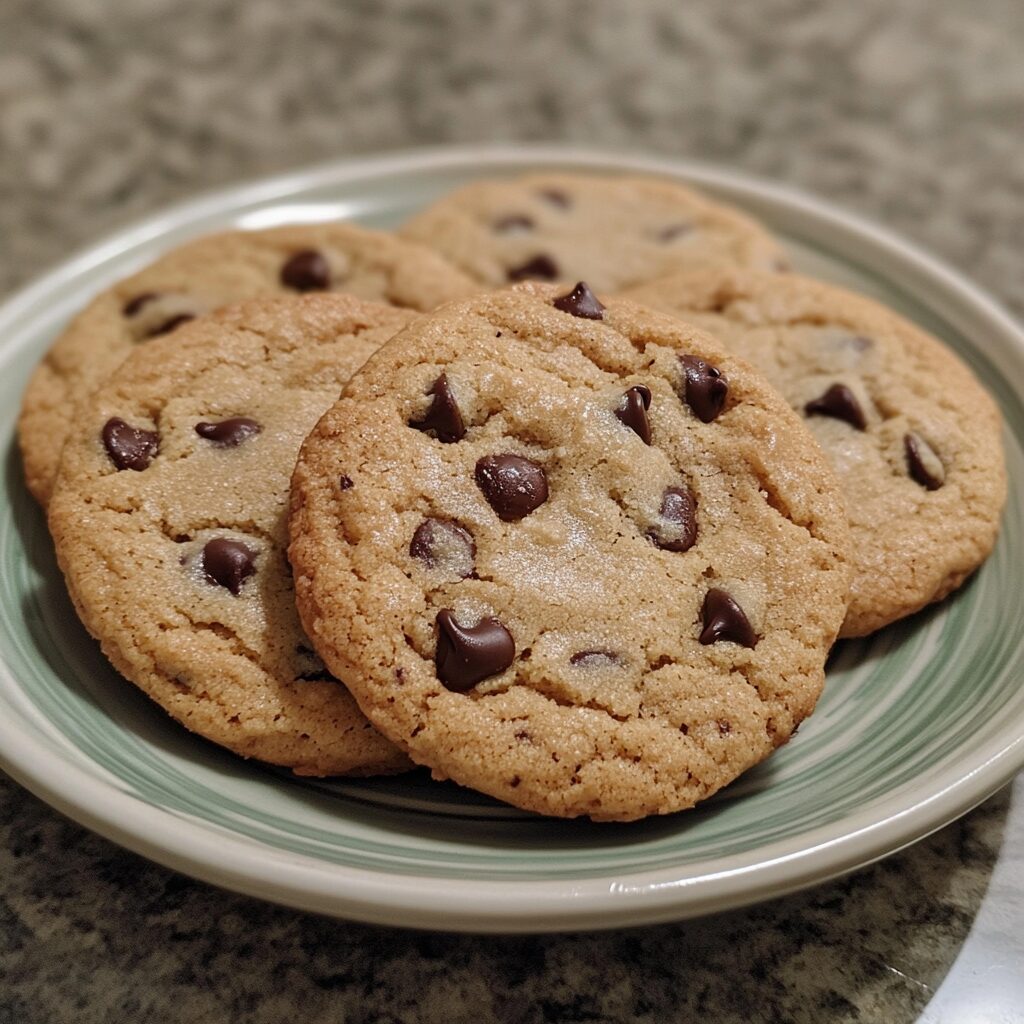 Browned Butter Chocolate Chip Cookies presented in natural light with a homemade look