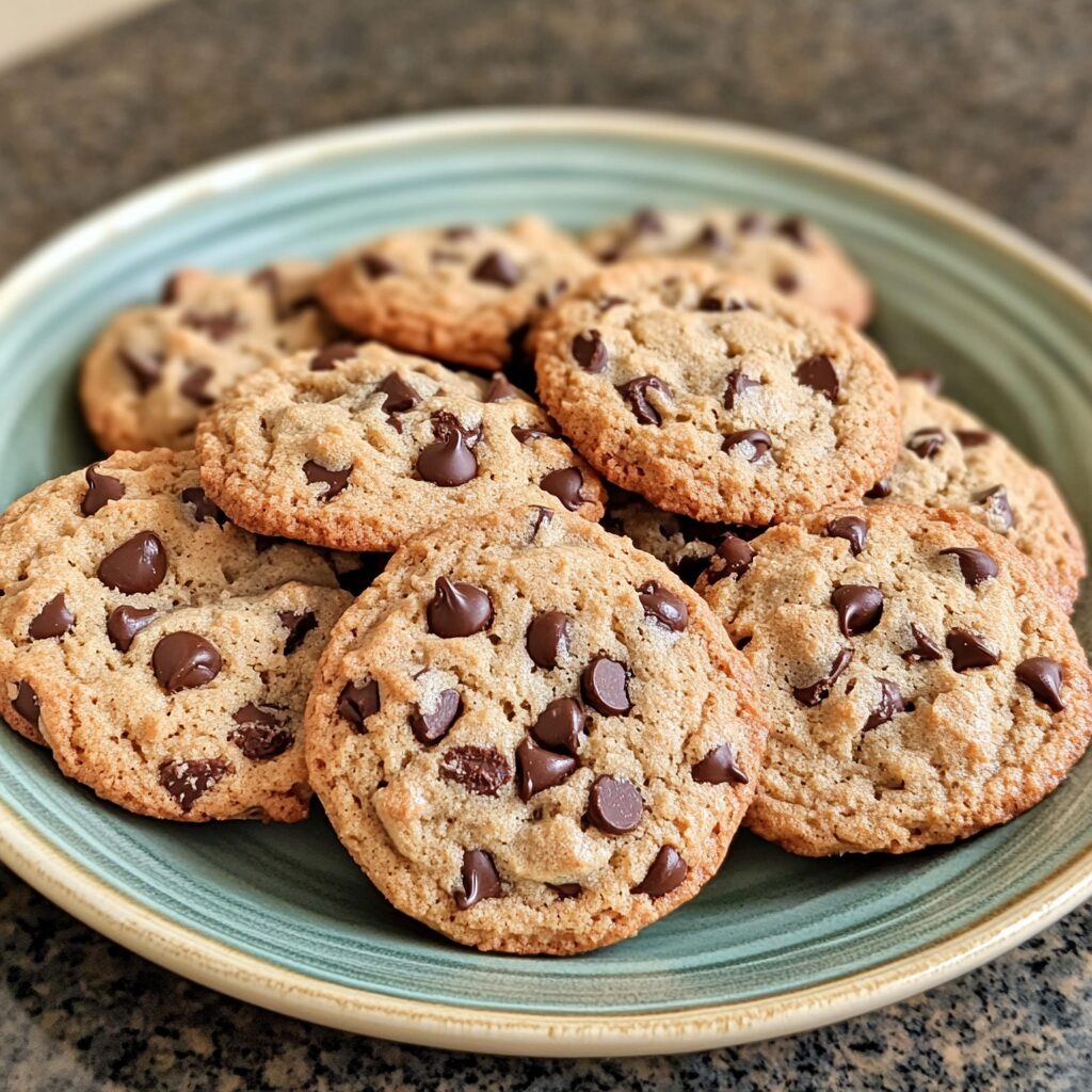 CHOCOLATE CHIP BANANA COOKIES presented in natural light with a homemade look