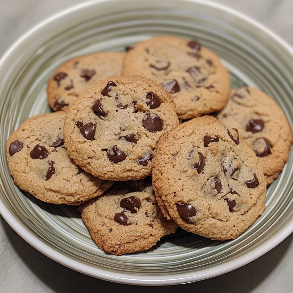 Chewy Chocolate Chip Cookies presented in natural light with a homemade look
