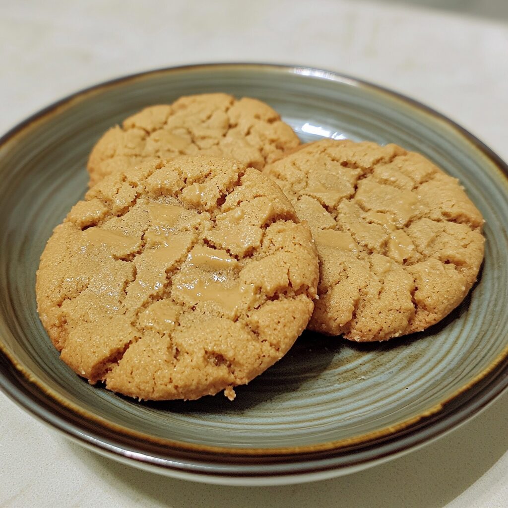 Chewy Peanut Butter Cookies presented in natural light with a homemade look