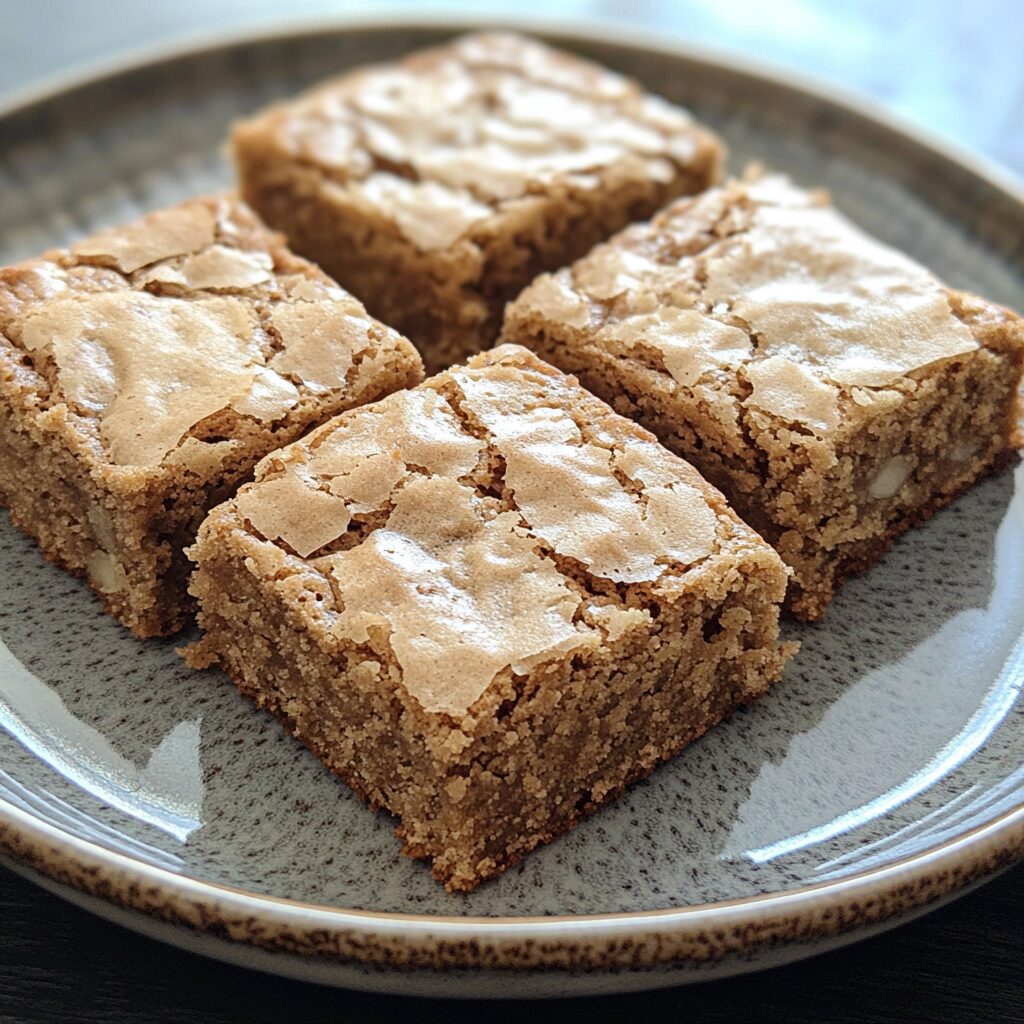 Classic Blondies presented in natural light with a homemade look