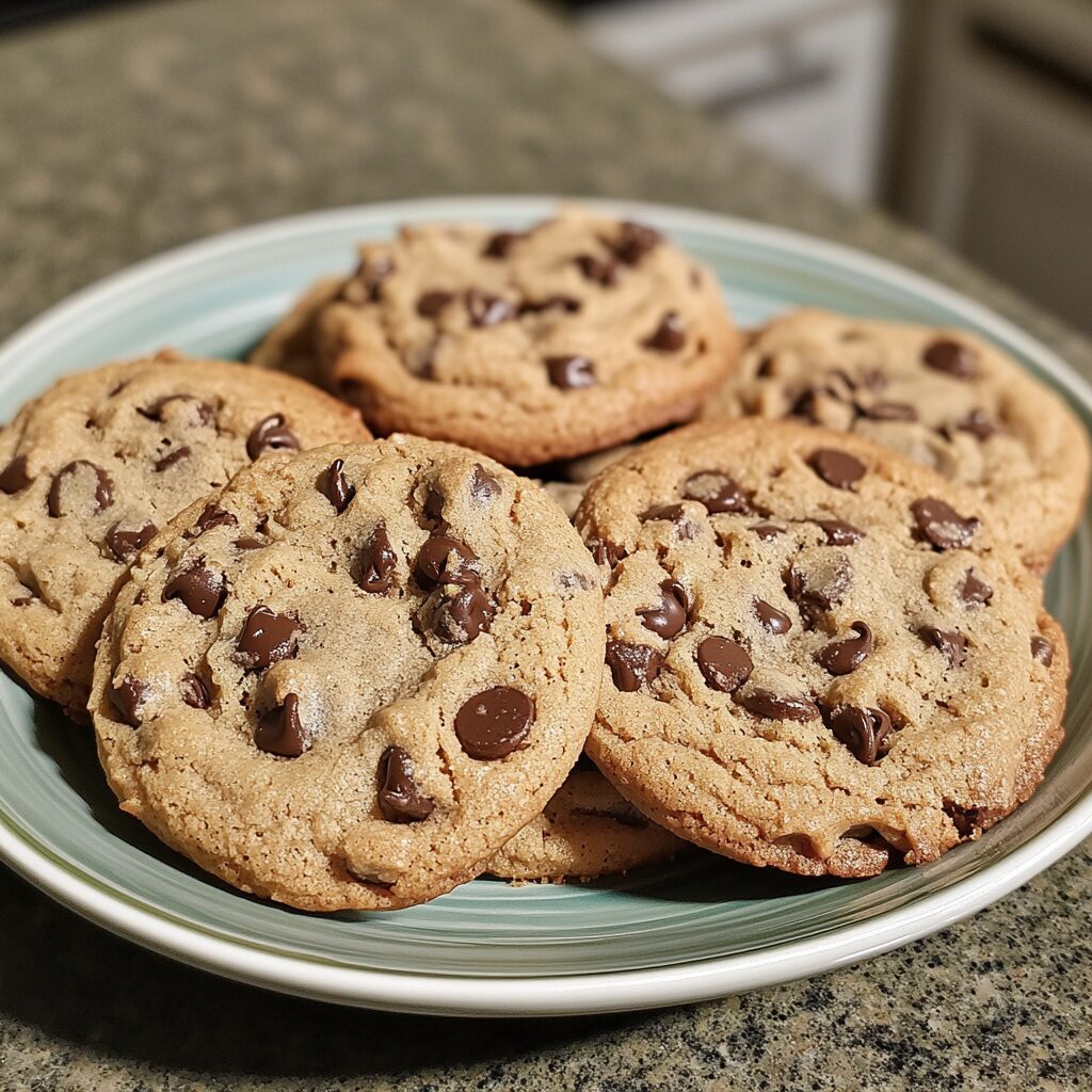 Classic Chocolate Chip Cookies presented in natural light with a homemade look