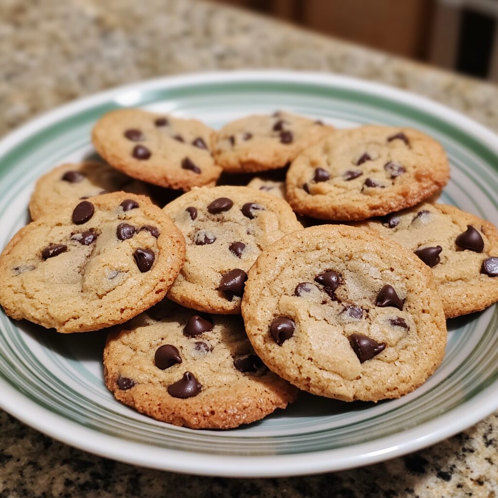 Classic Soft Chocolate Chip Cookies presented in natural light with a homemade look