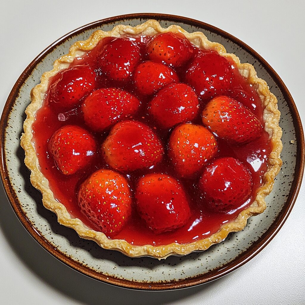 Classic Strawberry Jello Pie Recipe presented in natural light with a homemade look