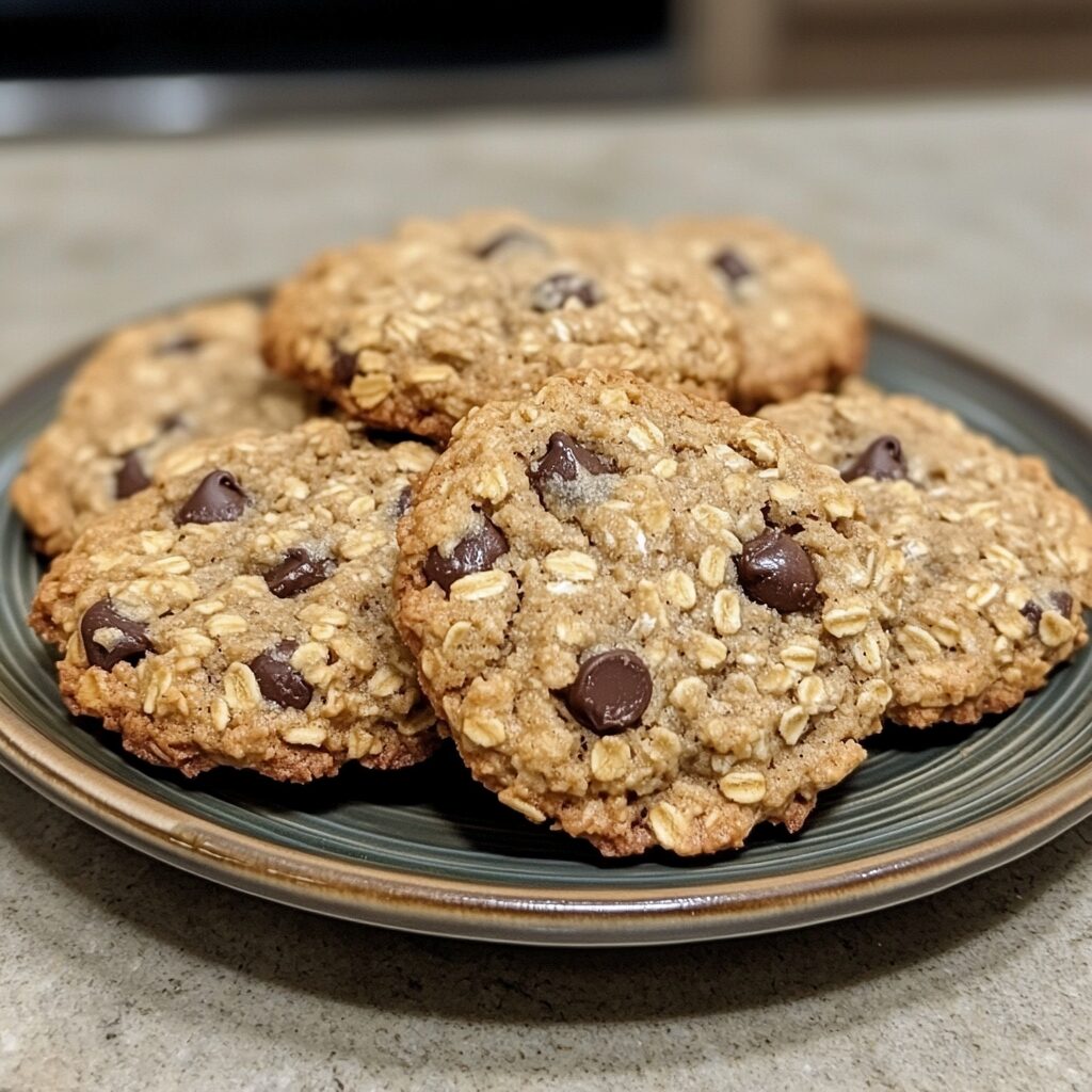 Easy & Healthy Oatmeal Chocolate Chip Cookies Recipe Amy's Healthy Baking presented in natural light with a homemade look