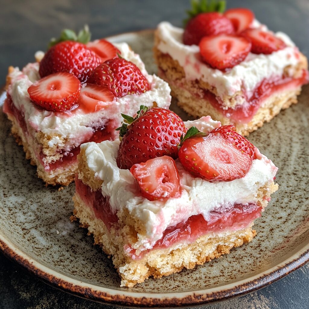 Easy Strawberry Shortcake Bars Recipe Delicious Summer Dessert Ideas & Tips presented in natural light with a homemade look