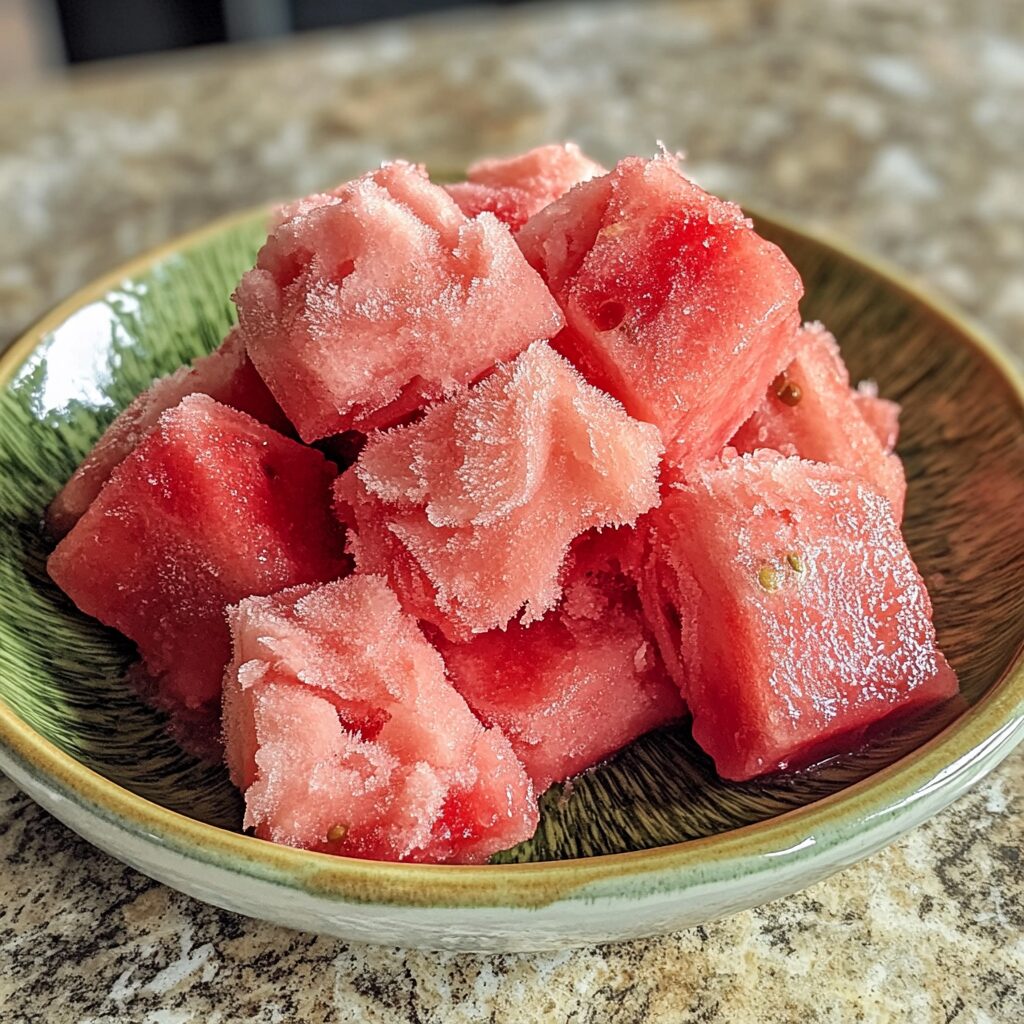 Easy Watermelon Italian Ice presented in natural light with a homemade look