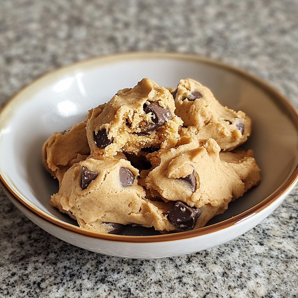 Edible Cookie Dough Recipe presented in natural light with a homemade look