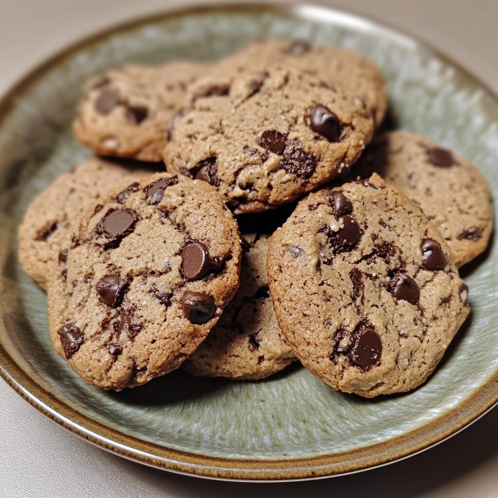 Espresso Chocolate Chip Cookies presented in natural light with a homemade look
