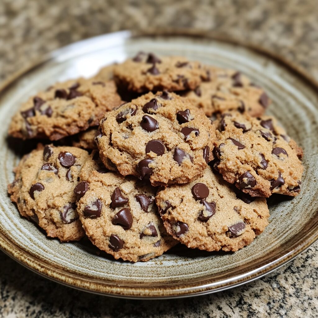 Gluten Free Chocolate Chip Cookies presented in natural light with a homemade look