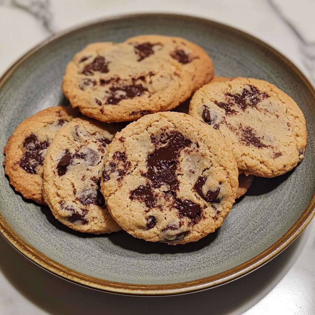 Irresistible Sourdough Discard Chocolate Chip Cookies presented in natural light with a homemade look