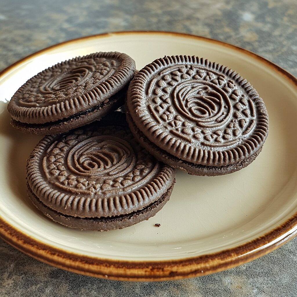 It tastes like an Oreo! presented in natural light with a homemade look