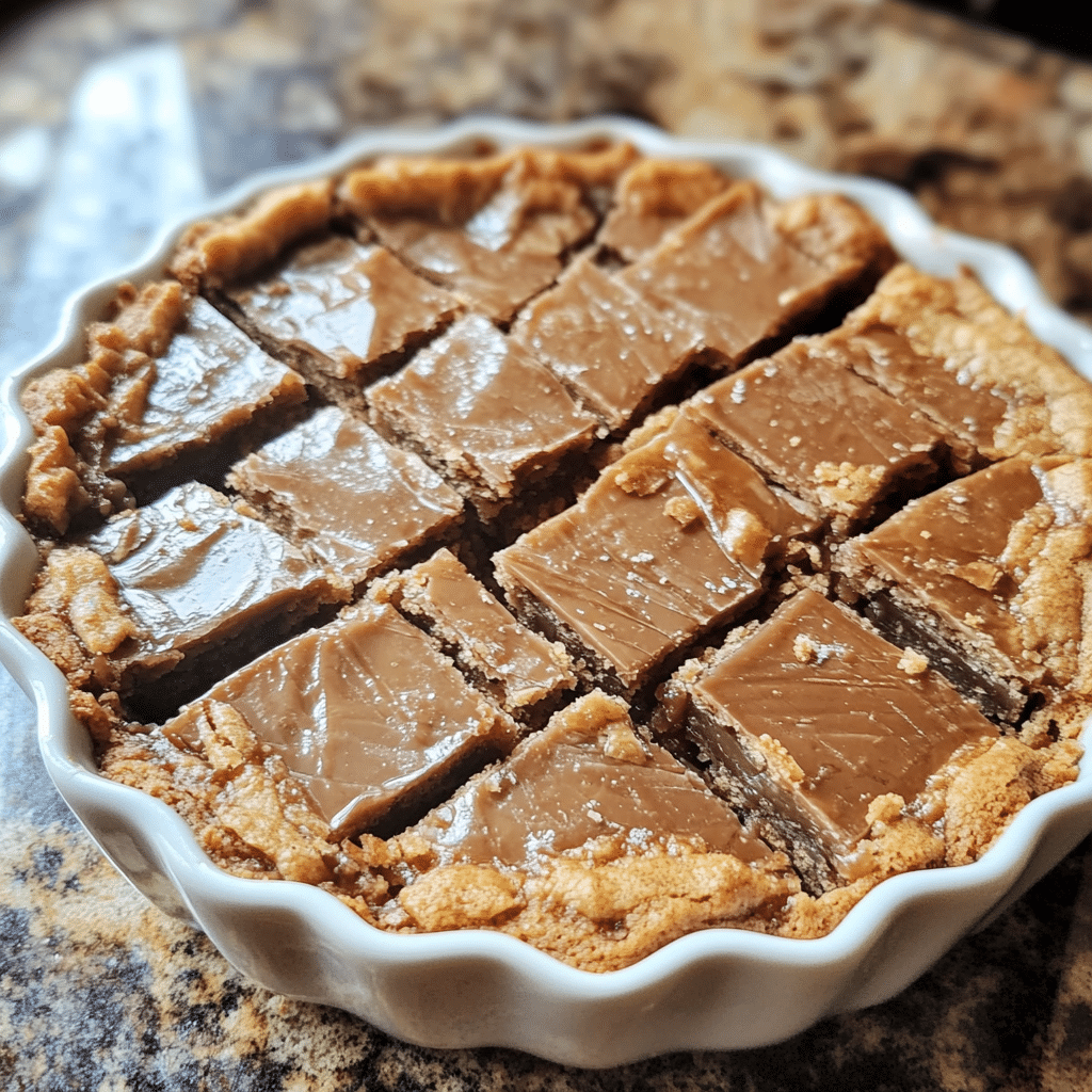 Homemade making classic millionaire shortbread for guests in a serving dish in a bright kitchen