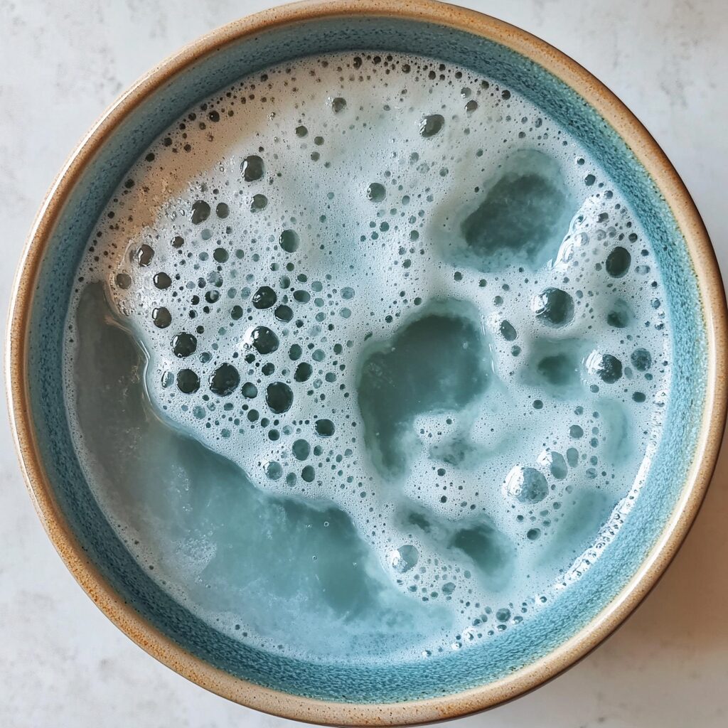 Mermaid Water Mocktail presented in natural light with a homemade look