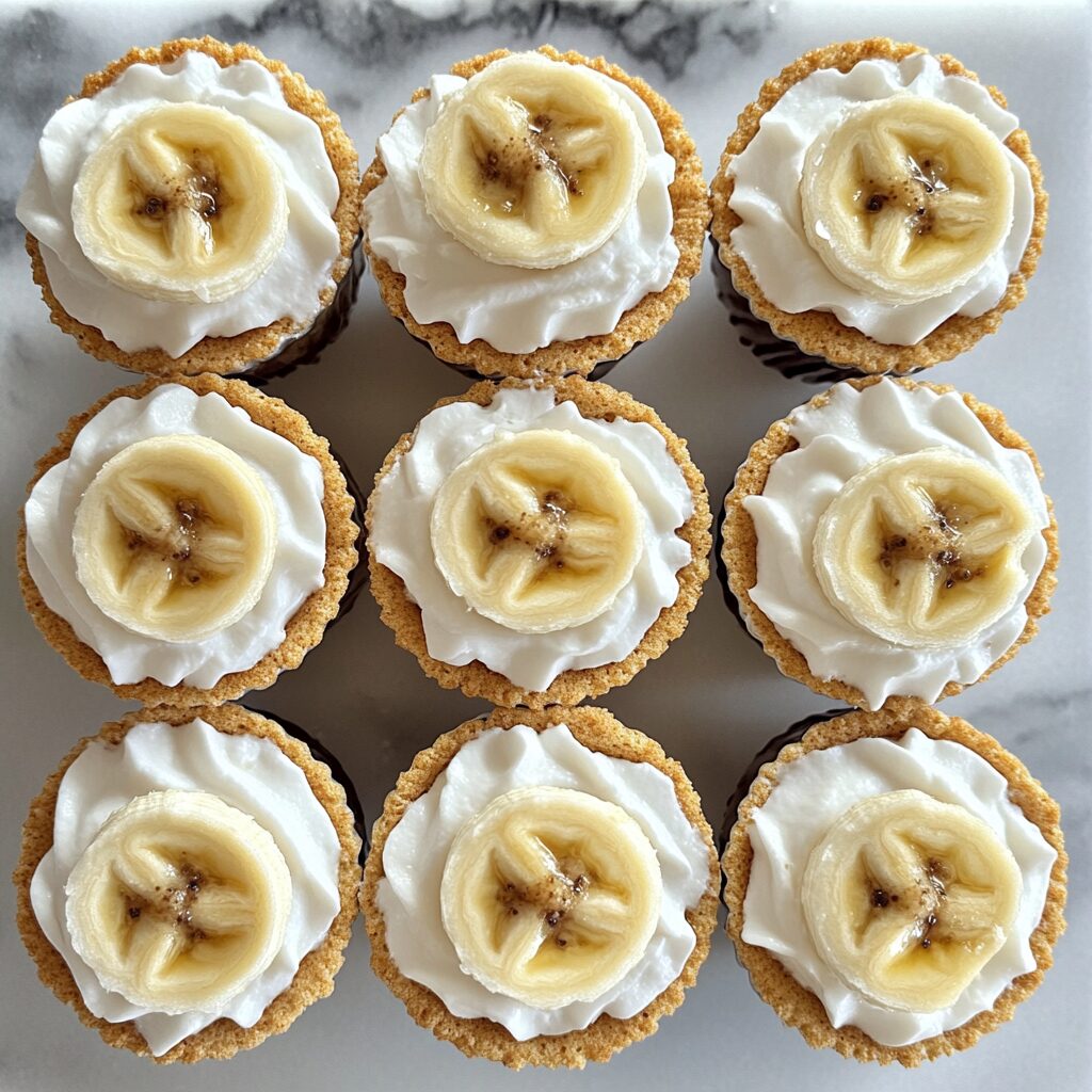 Mini Aunt Betty's Banana Pudding Cups with visible layers and toppings