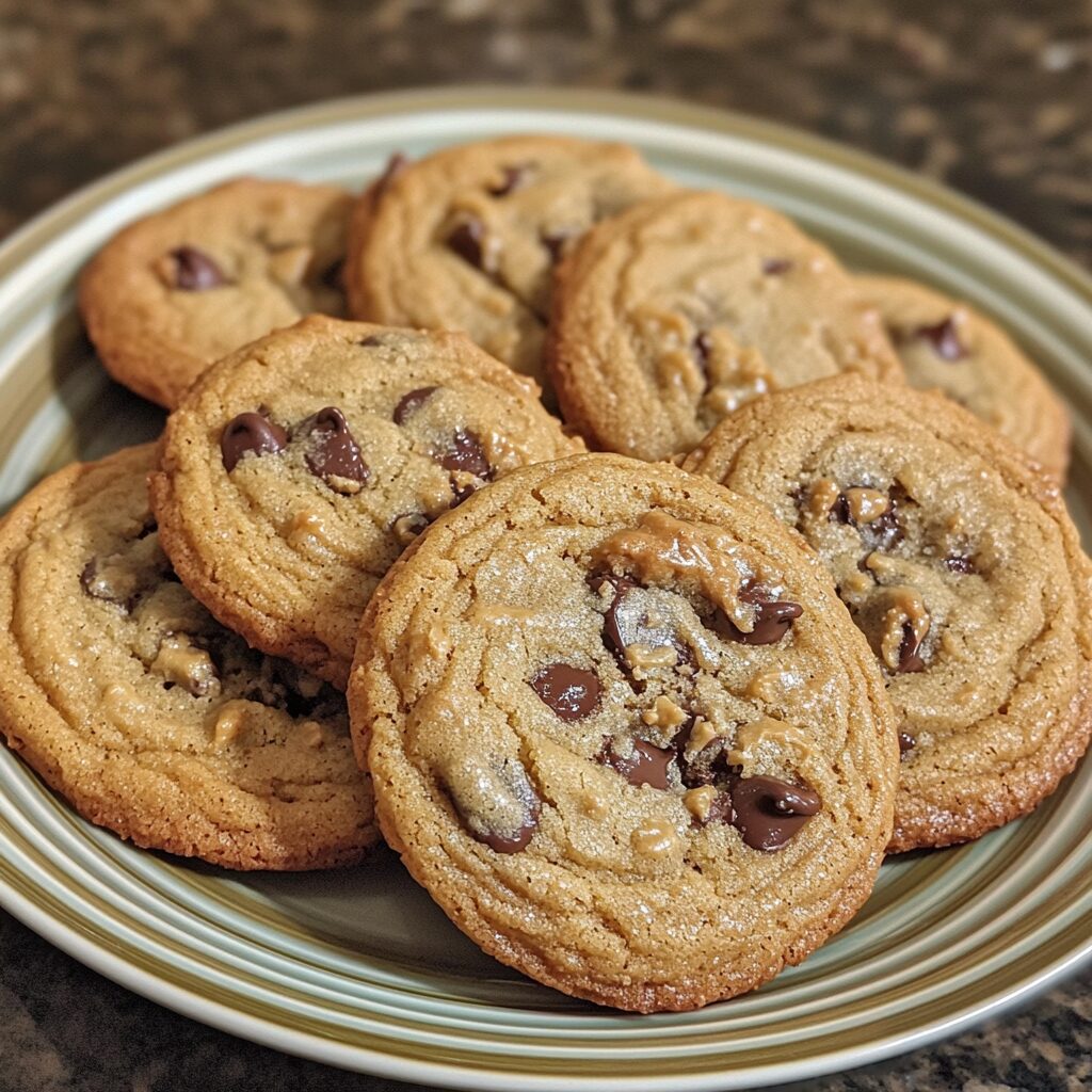 Peanut Butter Chocolate Chip Cookies Stephanies Sweet Treats presented in natural light with a homemade look