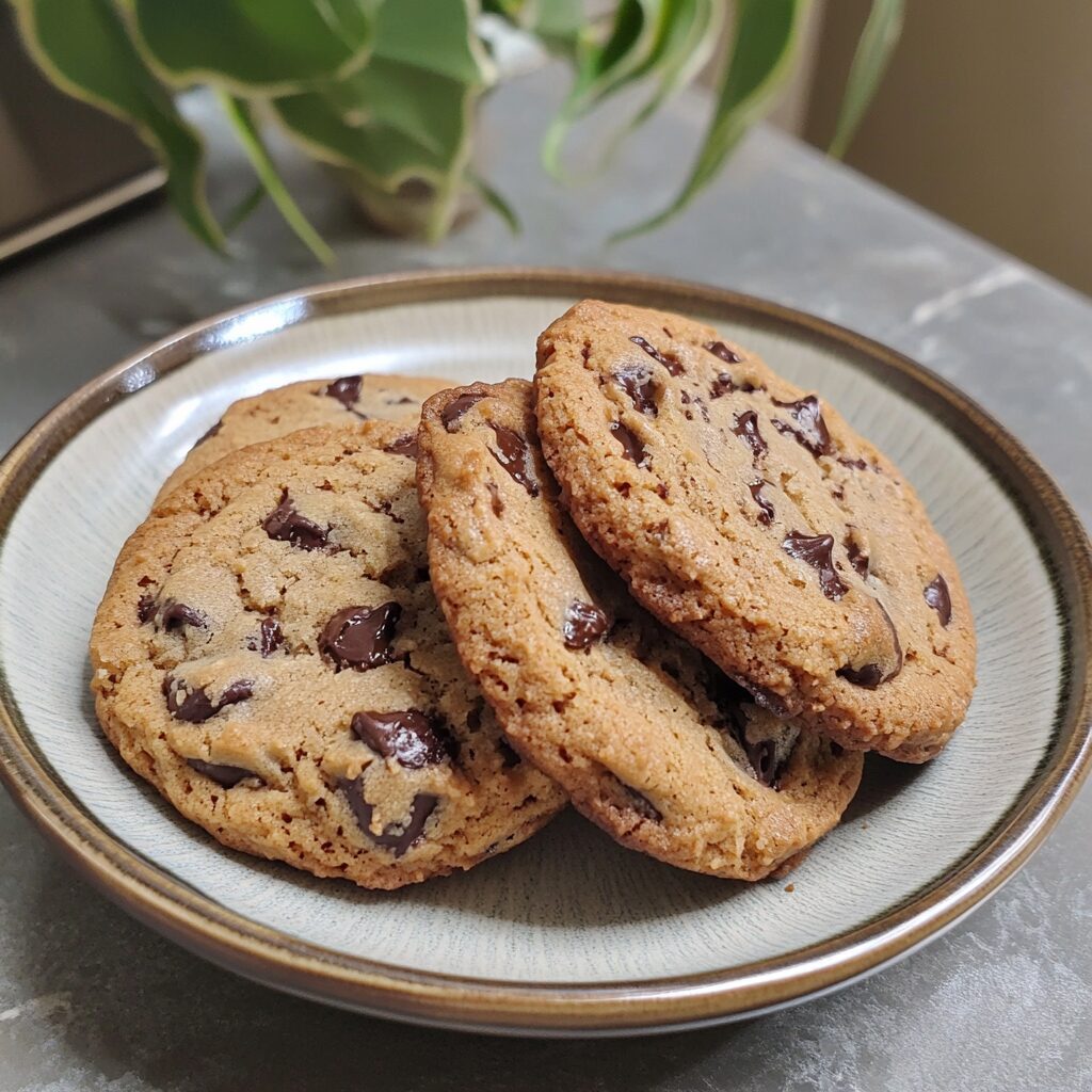 Perfect Soft and Chewy Chocolate Chip Cookies Recipe and Tutorial presented in natural light with a homemade look