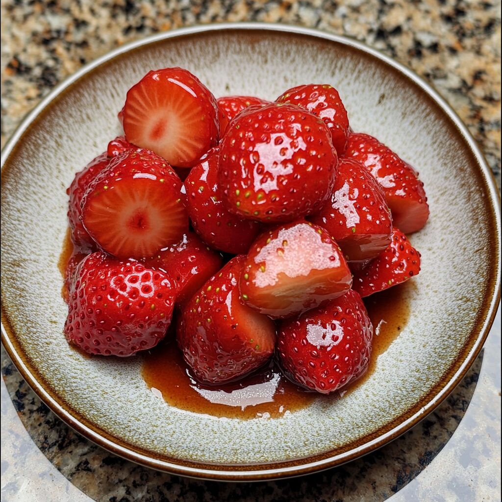 Perfect Strawberry Glaze Recipe presented in natural light with a homemade look