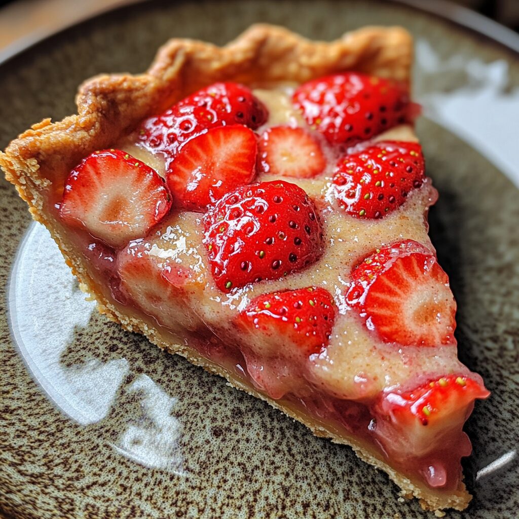 Strawberry Shortcake Freezer Pie presented in natural light with a homemade look