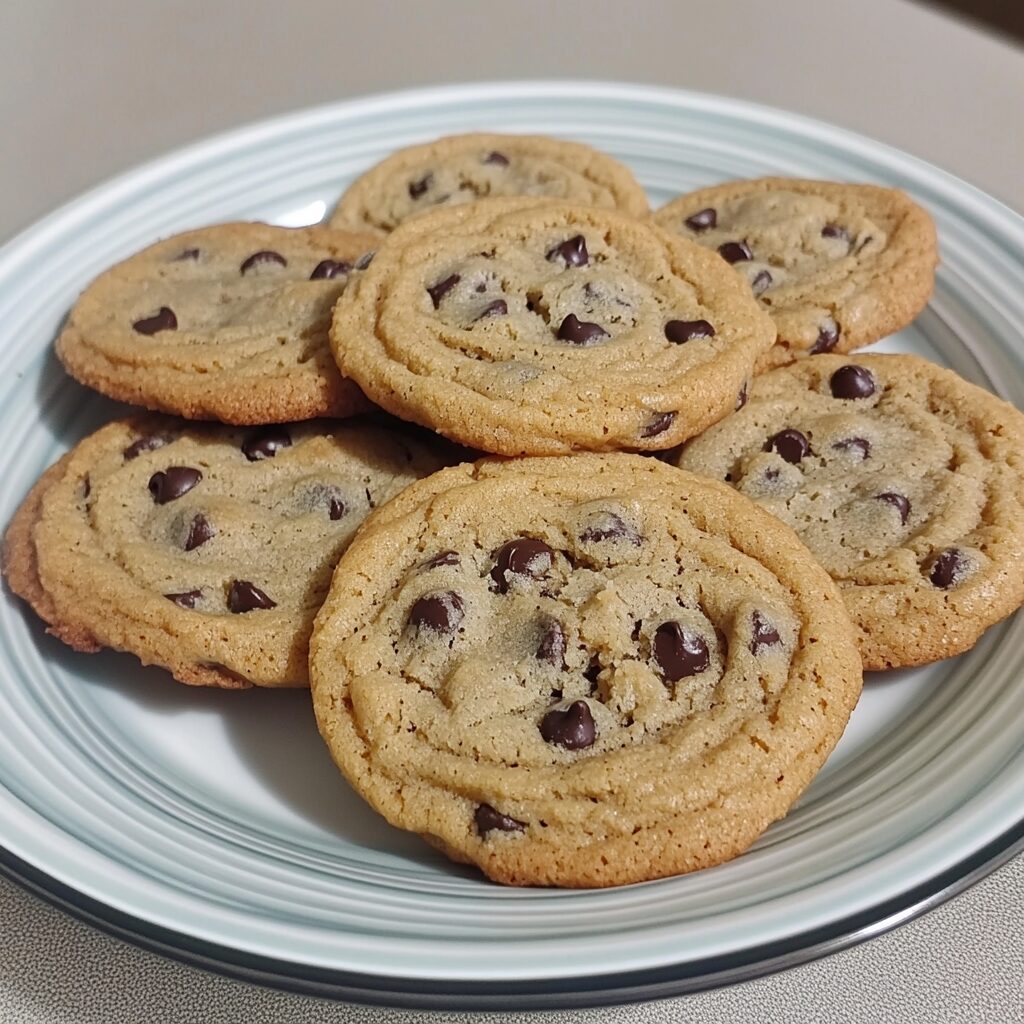 THE BEST CHEWY CHOCOLATE CHIP COOKIES presented in natural light with a homemade look