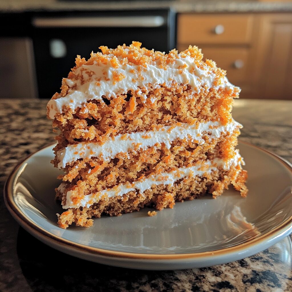The BEST Carrot Cake Recipe presented in natural light with a homemade look