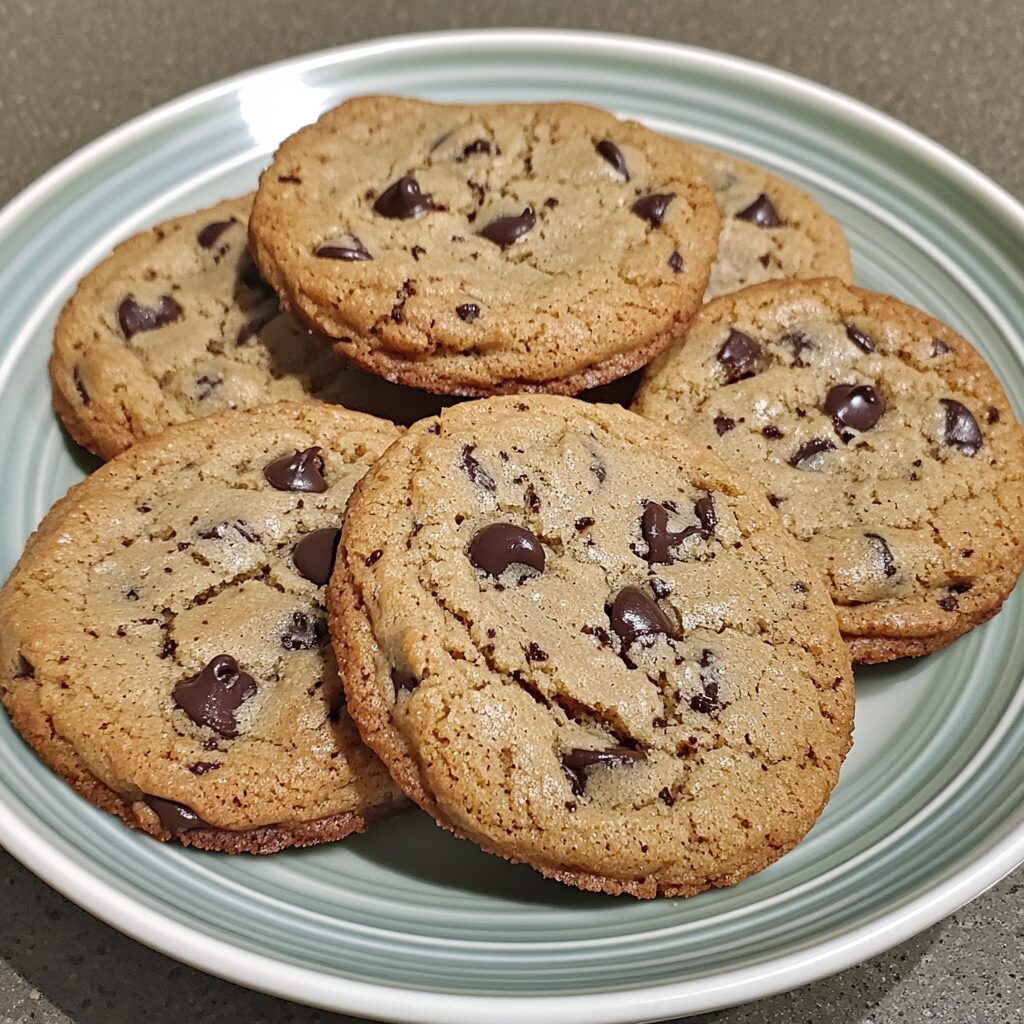 The BEST One Bowl Chocolate Chip Cookies presented in natural light with a homemade look