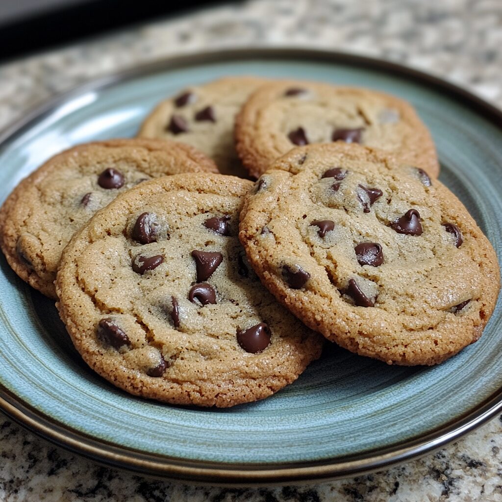 The Best Chocolate Chip Cookies on Earth presented in natural light with a homemade look