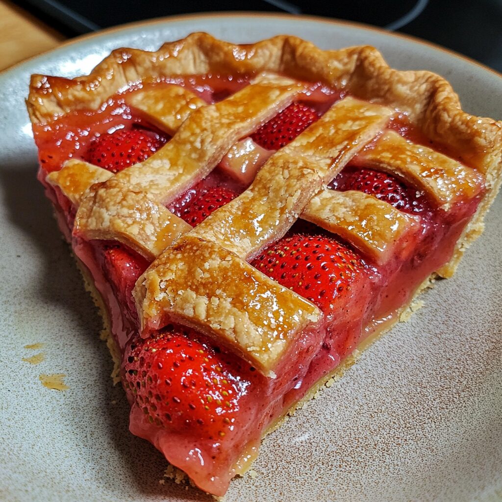 The Best Copycat Shoney's Strawberry Pie Recipe presented in natural light with a homemade look