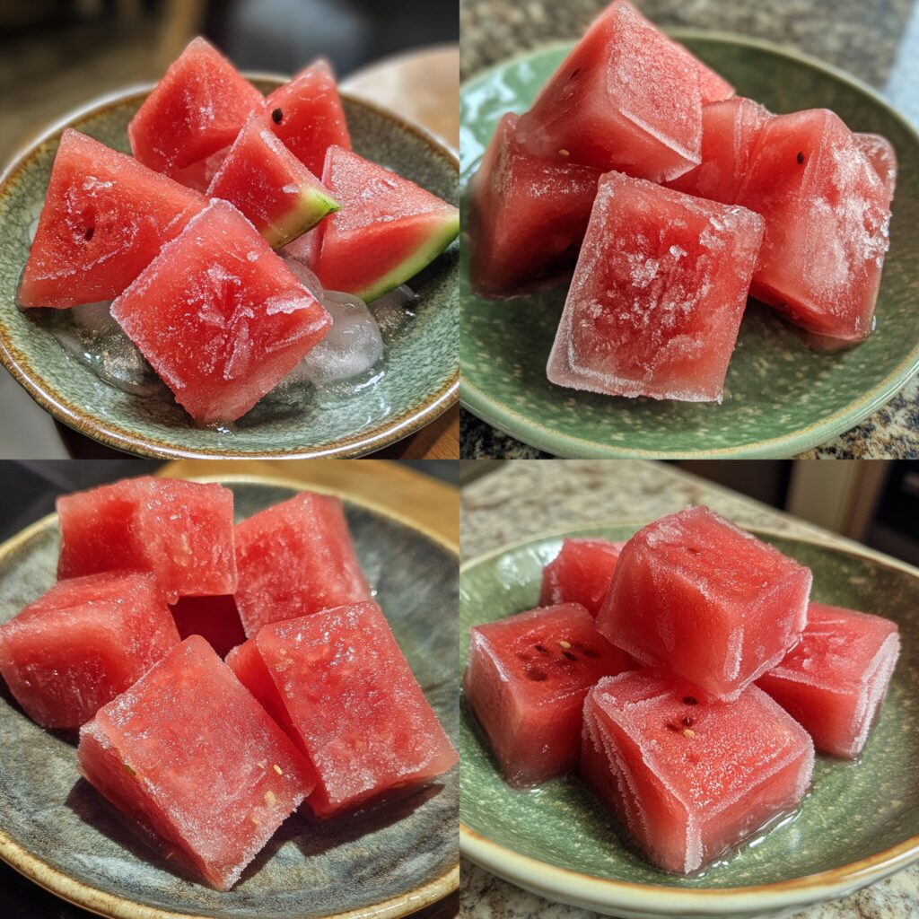 Watermelon Ice presented in natural light with a homemade look