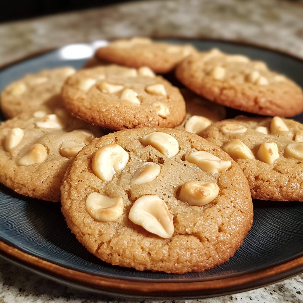 White Chocolate Macadamia Nut Cookies presented in natural light with a homemade look