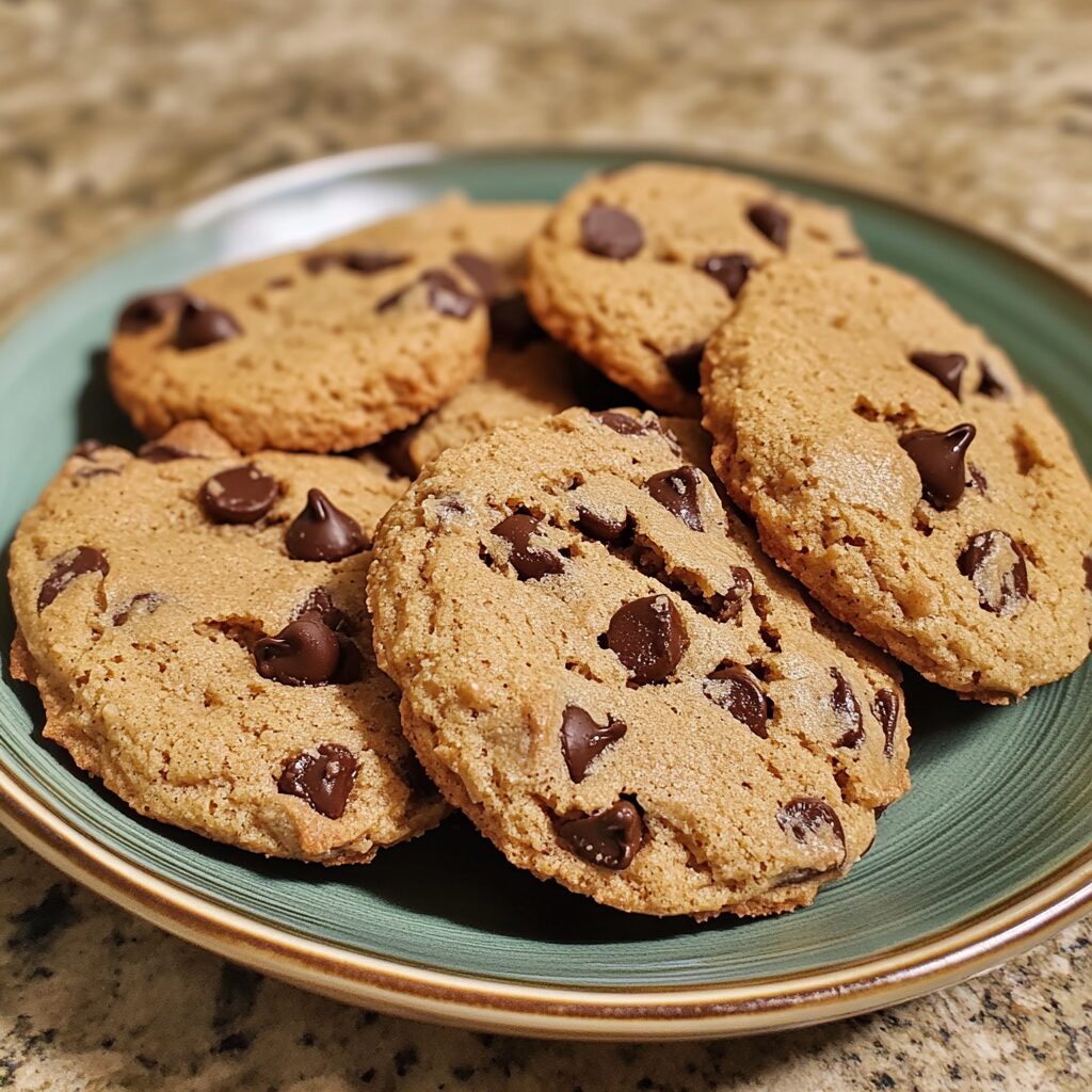 The Best Sugar Free Chocolate Chip Cookies Recipe presented in natural light with a homemade look